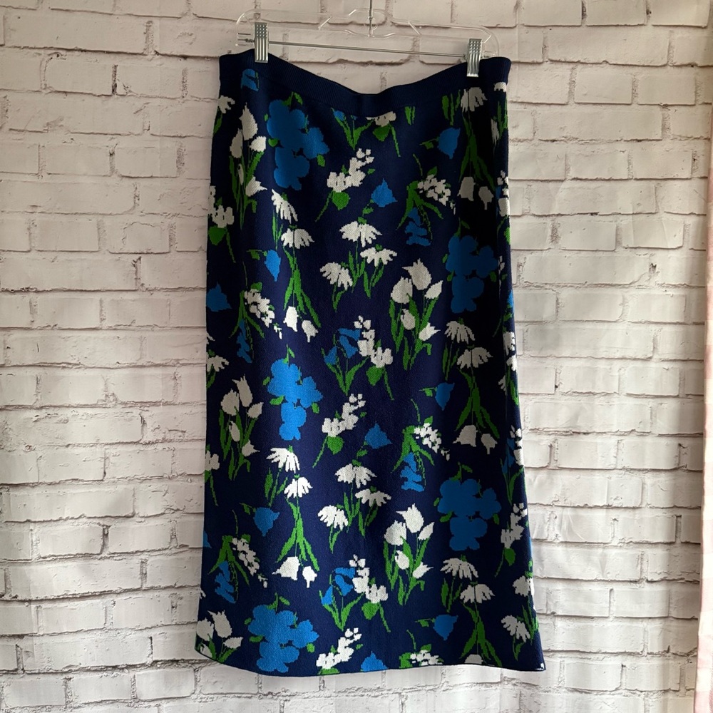 kate spade Navy Blue Floral Pencil Skirt